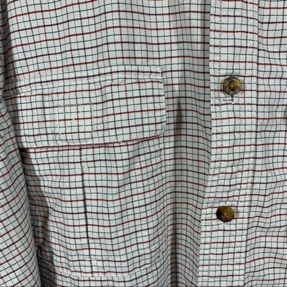 Woolrich White Red Micro Plaid Grid Button Down Ruby Shirt - Picture 8 of 8